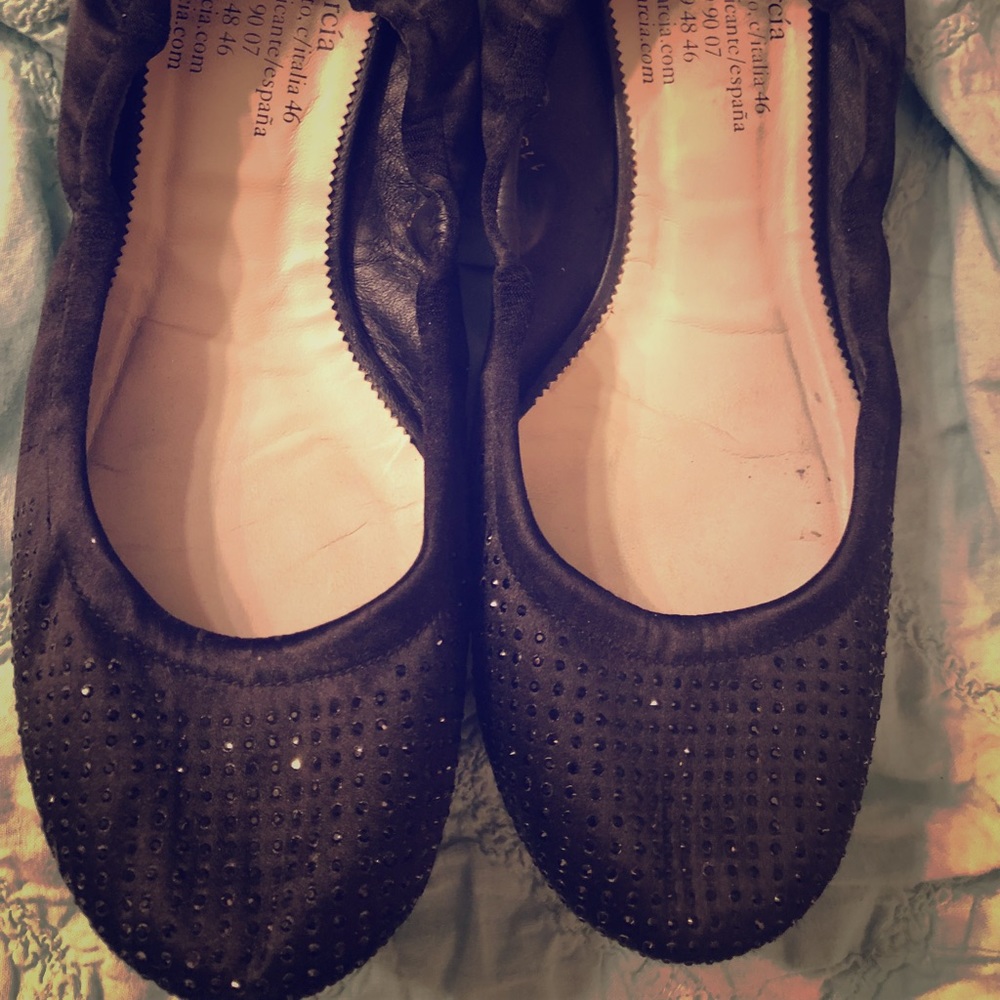 Pedro Garcia satin black ballet flats
